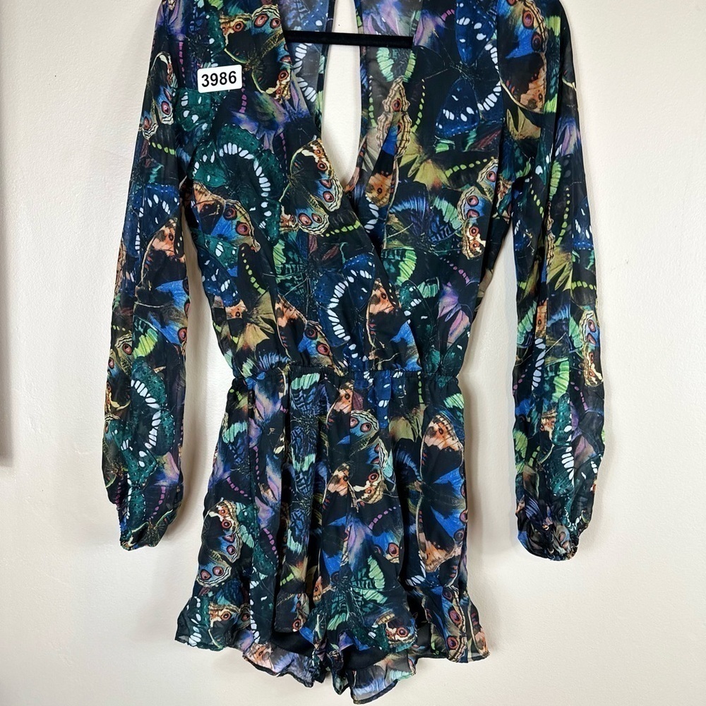 Mumu xsmall romper / jumpsuit 18-p 2 p 29” length 12” waist with stretch - Picture 2 of 9